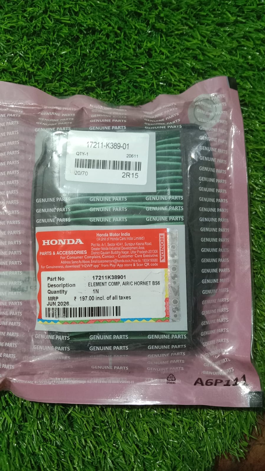 এয়ার ফিল্টার-hornetBs6